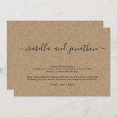 Faire-Part de Mariage Simple - Papier Kraft (Devant / Derrière)