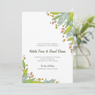 Faire-part de mariage simple pour jardin moderne