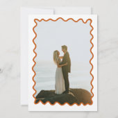 Faire-part de mariage simple rétro Bold Orange (Dos)
