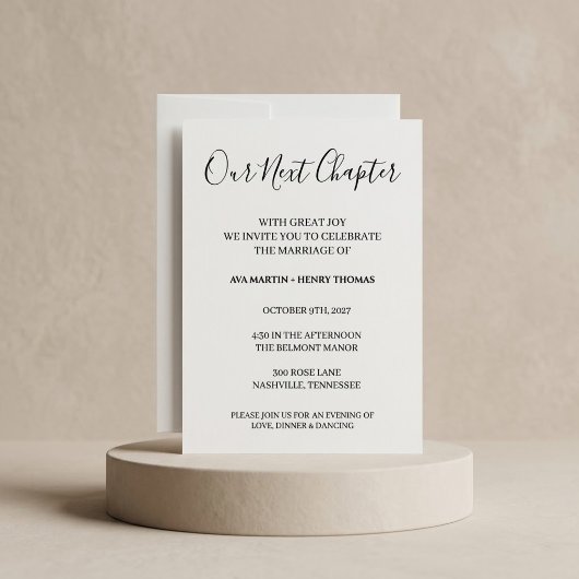 Faire-Part de Mariage Simple Script Notre Prochain