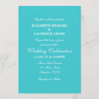 Faire-part de mariage simple Turquoise
