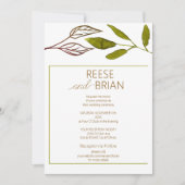 Faire-part de mariage Simple Vert et Brun Nature (Devant)