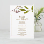 Faire-part de mariage Simple Vert et Brun Nature (Debout devant)