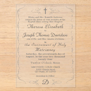 Faire-part de mariage simplement catholique