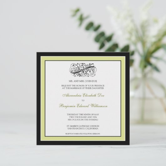 Faire-part de mariage simplement élégant (Debout devant)