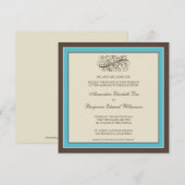 Faire-part de mariage simplement élégant (bleu (Devant / Derrière)