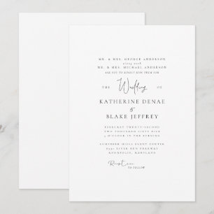 Faire-part de mariage simplement élégant pour les