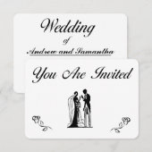 Faire-part de mariage simples (Devant / Derrière)