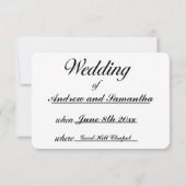 Faire-part de mariage simples (Dos)