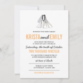 Faire-part de mariage simples en silhouettes (Devant)