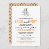 Faire-part de mariage simples en silhouettes (Devant / Derrière)