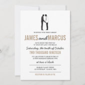 Faire-part de mariage simples en silhouettes (Devant)