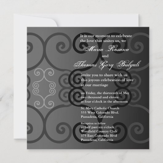 Faire-part de mariage Simply Charbon (Devant)