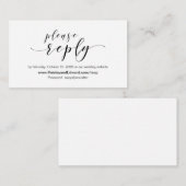 Faire-part de mariage, site en ligne RSVP (Devant / Derrière)