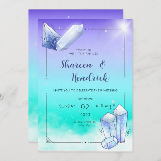 Faire-part de mariage Sky Design (Devant / Derrière)