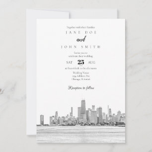 Faire-part de mariage Skyline de Chicago