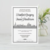 Faire-part de mariage Skyline de Chicago avec code (Debout devant)