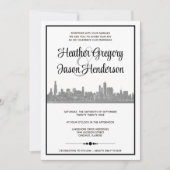 Faire-part de mariage Skyline de Chicago avec code (Devant)