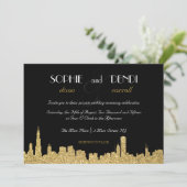 Faire-part de mariage Skyline de Parties scintilla (Debout devant)