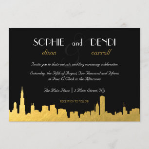 Faire-part de mariage Skyline de ville
