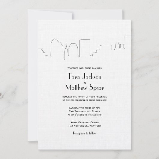 Faire-part de mariage Skyline NYC (Devant)