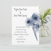 Faire-part de mariage Soft Blue Roses (Debout devant)