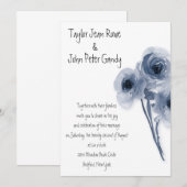 Faire-part de mariage Soft Blue Roses (Devant / Derrière)