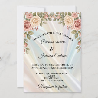 Faire-part de mariage Soie & Fleurs printanières