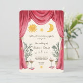 Faire-part de mariage soleil et lune peints à la m (Debout devant)