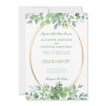 Faire-part de mariage sophistiqué à l'eucalyptus