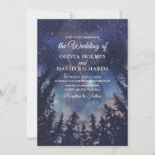 Faire-Part de Mariage sous la Forêt Étoilée Célest (Devant)
