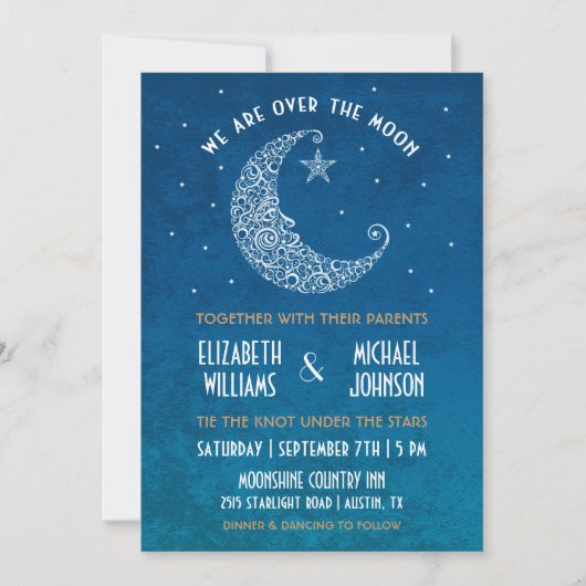 Faire-Part de Mariage Sous la Lune (Devant)