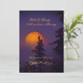 Faire-part de mariage sous la lune d'octobre (Debout devant)