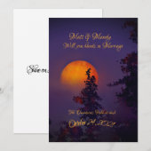 Faire-part de mariage sous la lune d'octobre (Devant / Derrière)