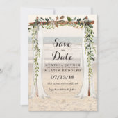 Faire-part de mariage sous l'arbre de plage (Devant)