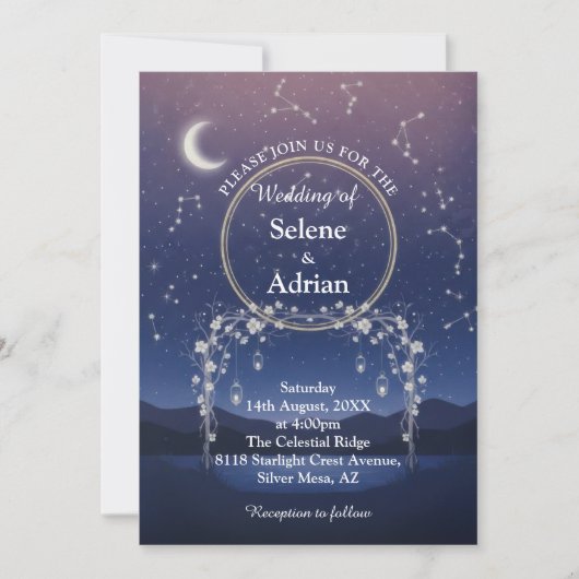 Faire-Part de Mariage Sous les Étoiles (Devant)