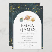 Faire-part de mariage spatiale | Mariage de nuit (Devant / Derrière)