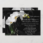 Faire-part de mariage spectaculaire d'orchidée noi (Devant / Derrière)