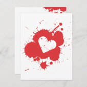 Faire-part de mariage (Splatter Heart) modèle 2 (Devant / Derrière)