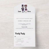 Faire-part de mariage squelette tout en un (À l'intérieur)