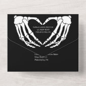 Faire-part de mariage squelette tout en un noir (Verso)