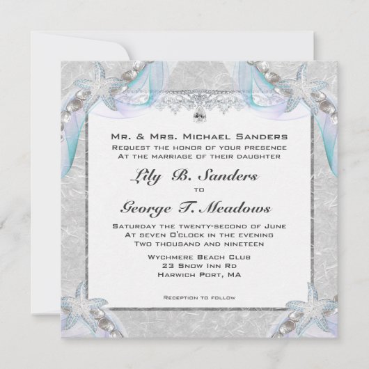 Faire-part de mariage Starfish (Devant)