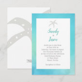 Faire-part de mariage Starfish Beach Aqua Blue (Devant / Derrière)