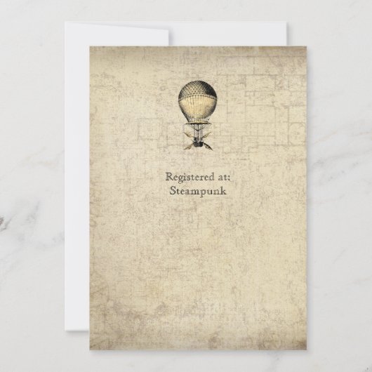 Faire-part de mariage Steampunk (Dos)