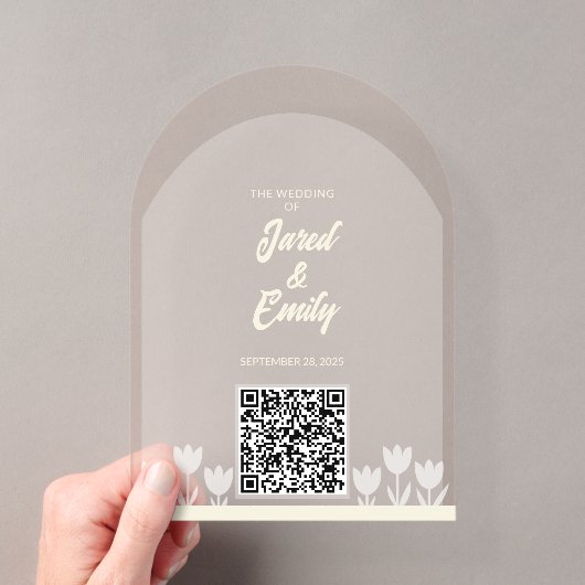 Faire-part de mariage Style Arche avec Code QR (In situ (ordinateur de poche))