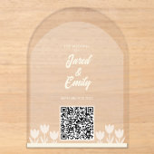 Faire-part de mariage Style Arche avec Code QR (Recto)