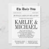 Faire-part de mariage Style journal (Devant)