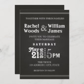 Faire-part de mariage subtil du tableau | (Devant / Derrière)