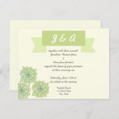 Faire-part de mariage succulent (Devant / Derrière)