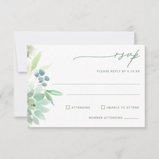 Faire-part de mariage Succulent Cactus Aquarelle (Devant)